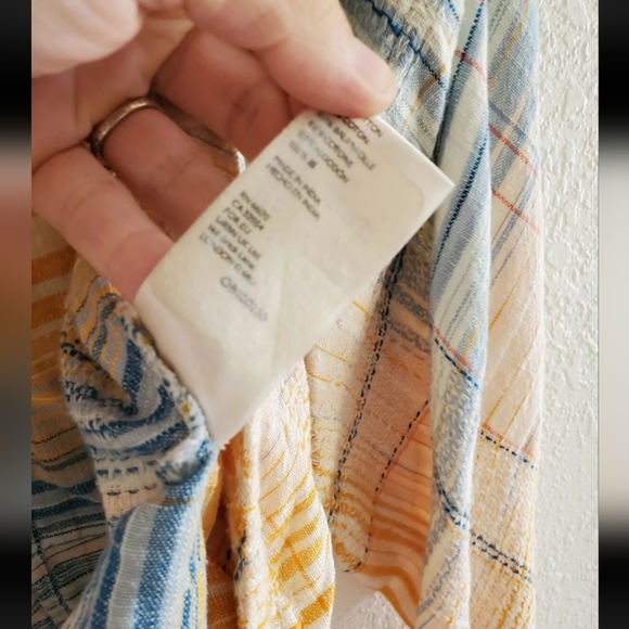 Free People We The Free Maldives Wrap Blouse Top Striped Endless Summer Large - Picture 11 of 12